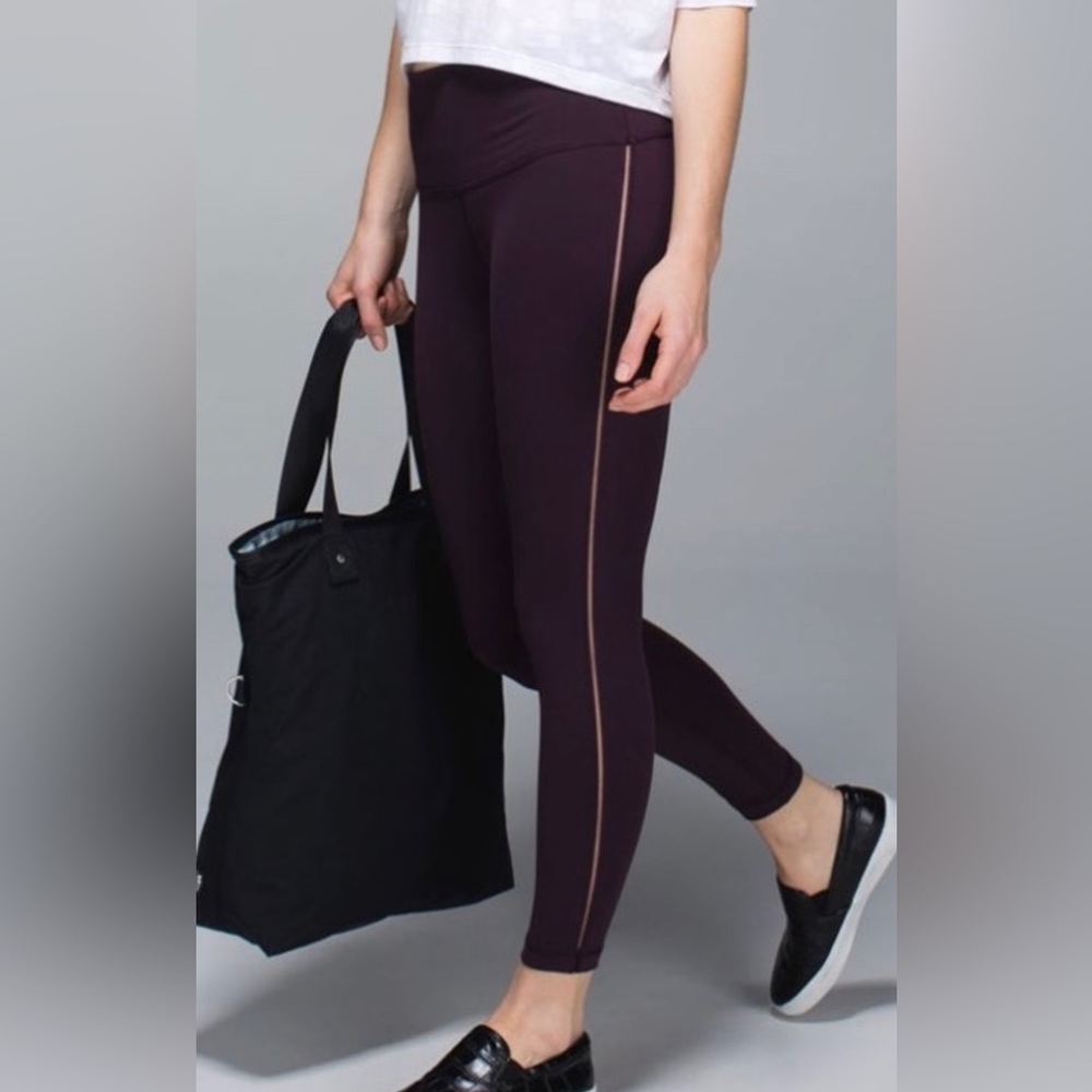 RARE Lululemon Black Cherry High Times Pant Size 8